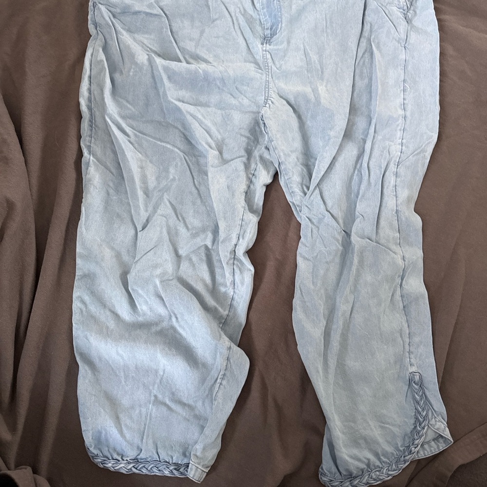 Coldwater Creek TENCEL™ Cropped Jeans | Size 18W | Braided Hem | NWOT